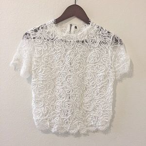 Zara White Lace Top